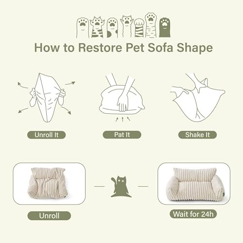 Grey Pet Couch Bed – Cozy 24" Sofa for Small Dogs & Indoor Cats - Image 6