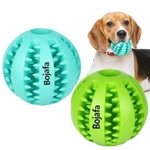Bojafa Treat-Dispensing Dog Toys: Durable Rubber Puppy Toys for Boredom - Dog Treat Balls for Small & Medium Breed Home Use (2pack)