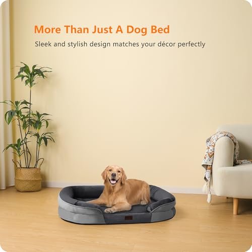 Orthopedic Large Dog Bed: Waterproof Memory Foam Sofa w/ Bolster, 42" - Image 9