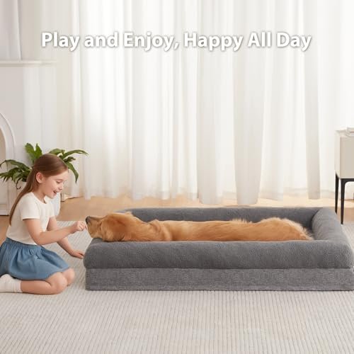 Orthopedic Large Dog Bed: Washable, Waterproof, Bolster Couch with Non-Slip Base - Image 3