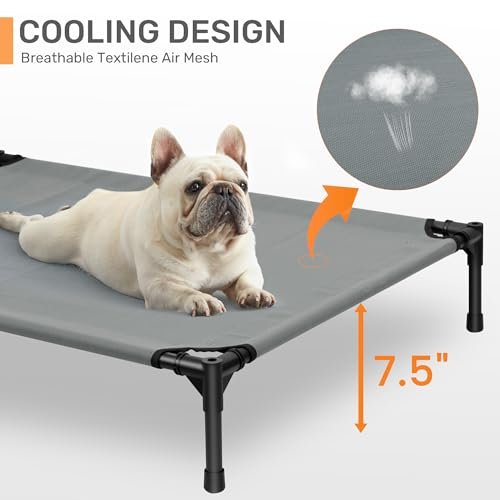 Portable Elevated Dog Bed with Shade Canopy - Cooling Outdoor Pet Cot - Image 3