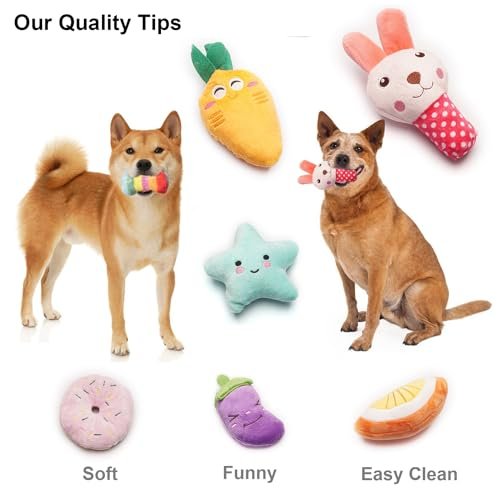 Small Dog Squeaky Toys: 9 Pack Cute Puppy Chew Toys Variety Colors - Image 6