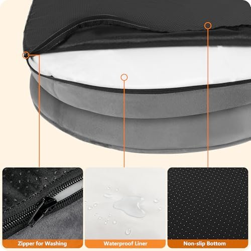 Orthopedic Large Dog Bed: Waterproof Memory Foam Sofa w/ Bolster, 42" - Image 6