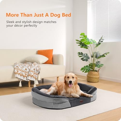 Orthopedic Large Dog Bed: Waterproof Memory Foam Sofa w/ Bolster, 42" - Image 2