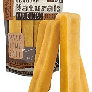 Mighty Paw Yak Cheese Dog Chews - All-Natural Treats for Dogs - High Protein Treat With 68 Grams Of Protein Per Chew - Delicious And Long Lasting - Odor Free With Limited Ingredients - (Large, 4 Pack)
