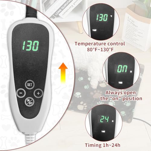 Waterproof Dog Heating Pad 32x20 Inch - Smart Thermostat Puppy Bed Warmer - Image 4
