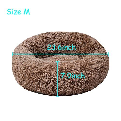 Cozy Self-Warming Pet Bed: Plush Round Cat & Small Dog Kennel, 24'' Coffee - Image 7