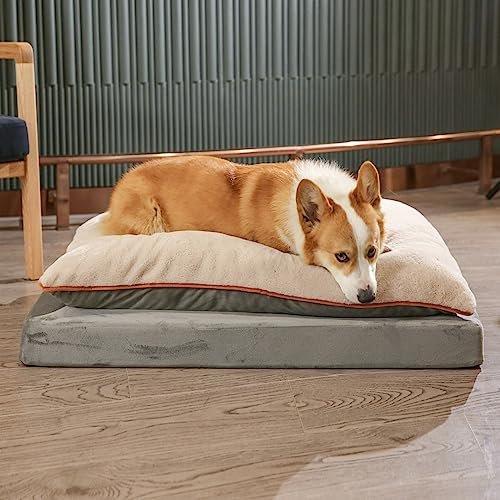 Orthopedic Dog Bed with Cooling Gel Foam for Large Dogs, Grey, 40x30 - Image 7