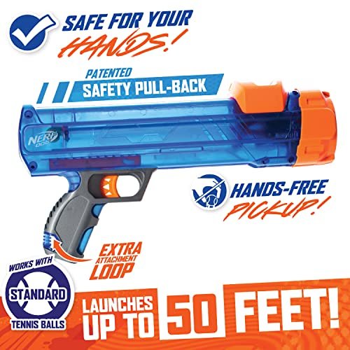 Nerf Dog Ball Launcher: 50 ft Fetch Toy for All Breeds with 3 Tennis Balls - Image 3
