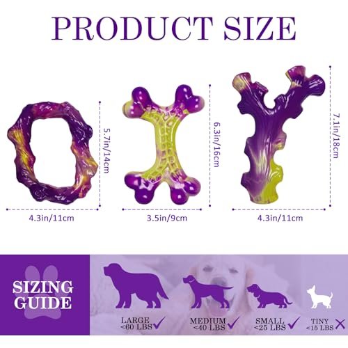 Indestructible Dog Toys for Aggressive Chewers - 3 Pack Bacon Flavor - Image 2
