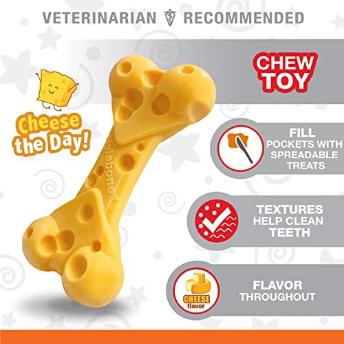 Nylabone Cheese Flavor Dog Chew Toy, Durable for Aggressive Chewers - Image 2
