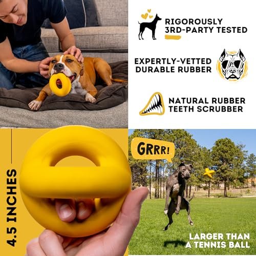 Durable Dog Chew Toy for Large Dogs - Indestructible Ring Ball, Lifetime Guarantee - Image 5