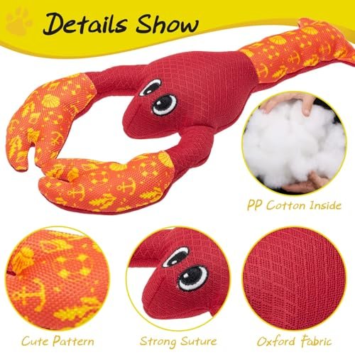 PUPTECK Squeaky Dog Pool Toys 2-Pack – Floating Turtle & Lobster Set - Image 4