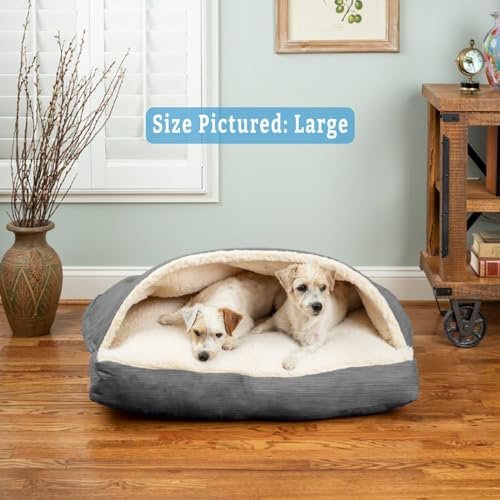 Cozy Cave Covered Dog Bed for Large Dogs – Calming & Washable Design - Image 2