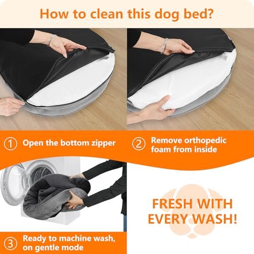 Orthopedic Large Dog Bed: Waterproof Memory Foam Sofa w/ Bolster, 42" - Image 7