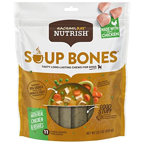 Rachael Ray Nutrish Soup Bones Dog Treats, Chicken & Veggies Flavor, 11 Bones (Pack of 1)