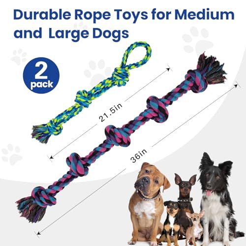 Tough Dog Rope Toys 2-Pack: Indestructible Chew Toys for Large Dogs - Image 2