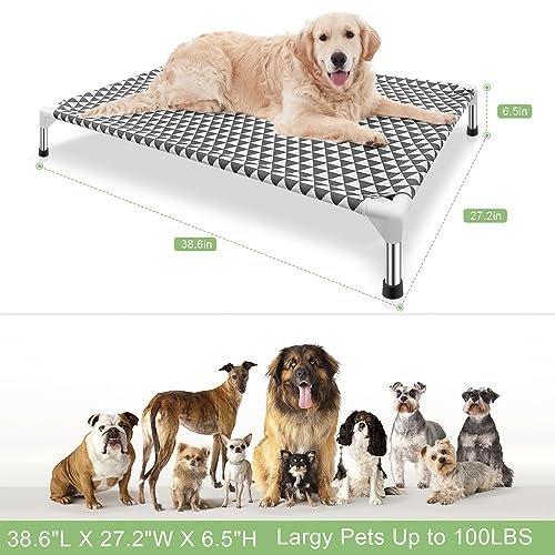 Large Elevated Outdoor Dog Bed - Non-Slip, Cotton, Holds up to 100lbs - Image 8
