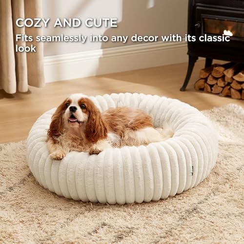 Cozy Donut Dog Bed: Soft Washable Medium Pet Cushion with Anti-Slip Base - Image 4