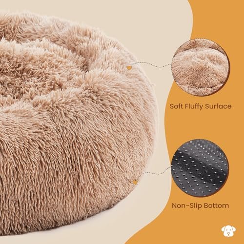 Cozy Calming Pet Donut Bed: Anxiety Relief Soft Plush Round Dog/Cat Cushion 20" - Image 3