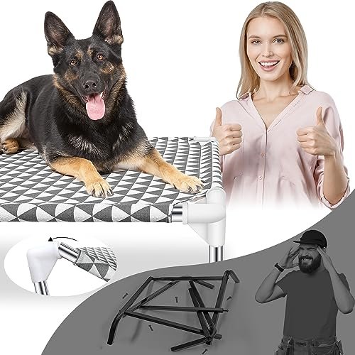 Large Elevated Outdoor Dog Bed - Non-Slip, Cotton, Holds up to 100lbs - Image 5