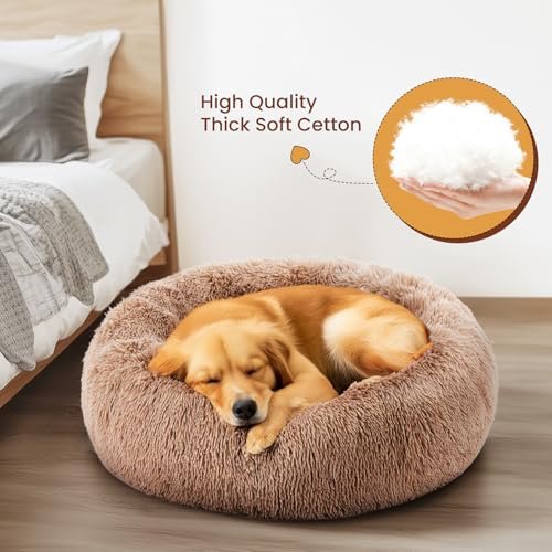 Cozy Calming Pet Donut Bed: Anxiety Relief Soft Plush Round Dog/Cat Cushion 20" - Image 4