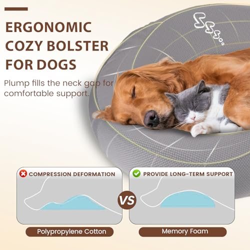 Orthopedic Memory Foam Dog Bed Large Dogs Waterproof Chew-Resistant Grey - Image 5