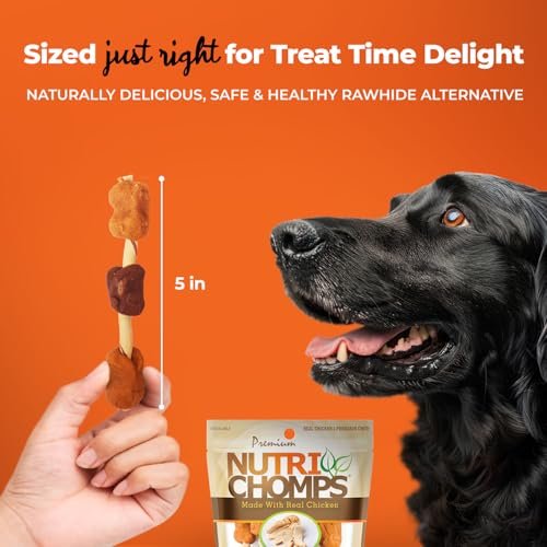 NutriChomps Chicken Duck Dog Chews | Rawhide-Free, Digestible Kabobs 6pk - Image 4