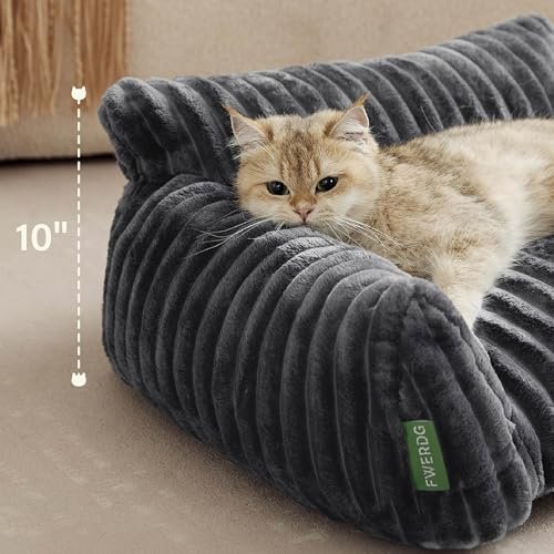 Grey Pet Couch Bed – Cozy 24" Sofa for Small Dogs & Indoor Cats - Image 3