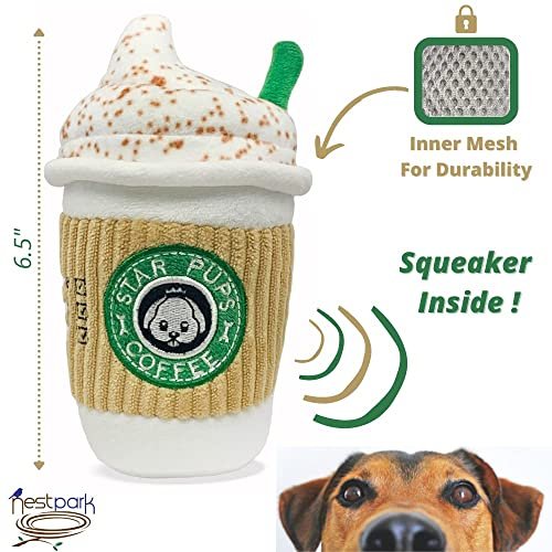 Pup'kin Spice Latte Dog Toy: Squeaky Fall Coffee Plush for All Breeds - Image 6