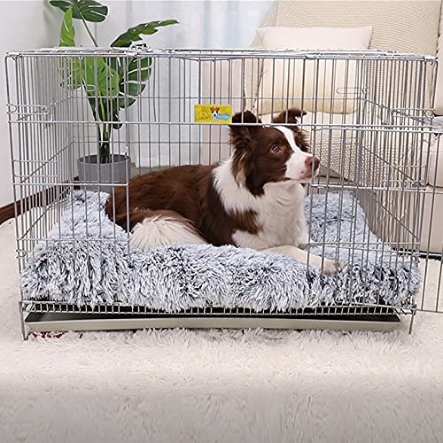 Luxurious XL Dog Bed: Plush Comfort, Washable, 41" Orthopedic Crate Pad, Grey - Image 4