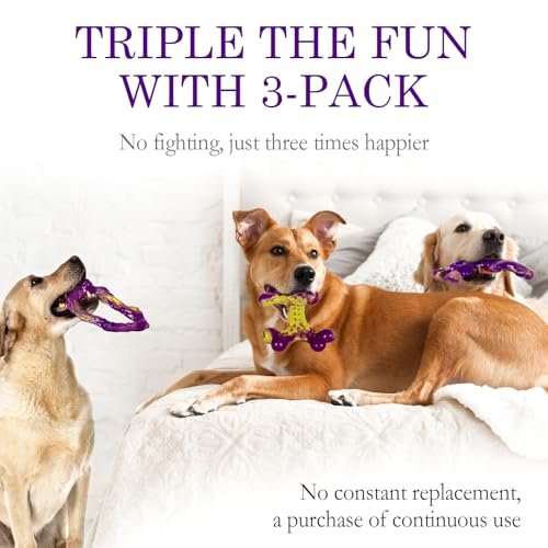 Indestructible Dog Toys for Aggressive Chewers - 3 Pack Bacon Flavor - Image 3
