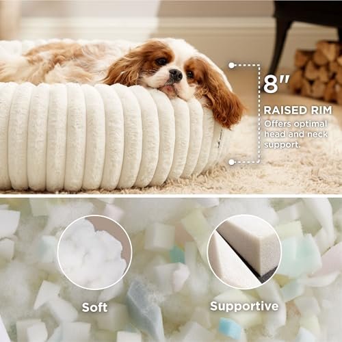 Cozy Donut Dog Bed: Soft Washable Medium Pet Cushion with Anti-Slip Base - Image 2