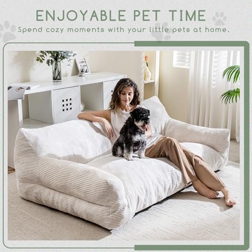 Oversized Human Dog Bed: XXXL Corduroy Comfort Sofa Couch with Orthopedic Support - Image 4