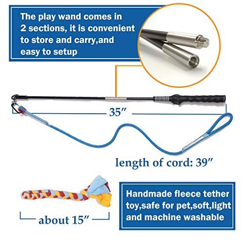Interactive Dog Flirt Pole Toy: Tug, Chase & Train with Durable Rope Lure (35") - Image 5
