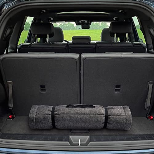 Portable Dog Bed Roll for Camping, Travel, Outdoor Medium Large Dogs, Washable Grey Mat - Image 5
