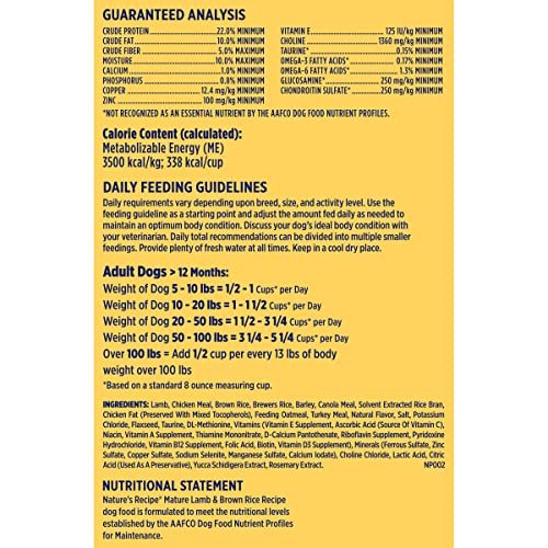 Senior Dog Nutrition: Nature's Recipe Lamb & Brown Rice Dry Food, 24 lb - Image 9