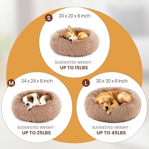 Cozy Calming Pet Donut Bed: Anxiety Relief Soft Plush Round Dog/Cat Cushion 20" - Image 6