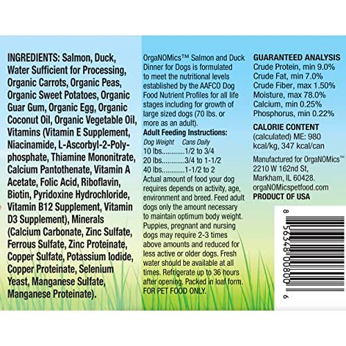 OrgaNOMics Salmon & Duck Wet Dog Food, 12 Pack – Grain-Free, 12.5 oz Cans - Image 2
