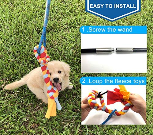Interactive Dog Flirt Pole Toy: Tug, Chase & Train with Durable Rope Lure (35") - Image 6