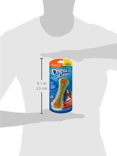 Hartz Dental Dog Chew Toy: Bacon Flavor, Teeth Cleaning Medium Bone - Image 2