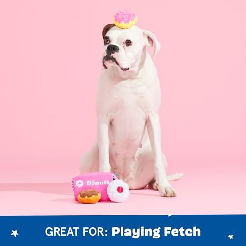 Barkbox Donuts Plush Interactive Dog Toy - 4-in-1 Durable Squeaky Chew Toy for Small Dogs - Image 5