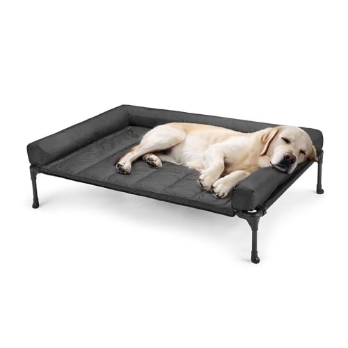 Elevated Dog Bed Cooling Mesh Cot w/ Waterproof Bolster, Indoor/Outdoor 42" - Image 7