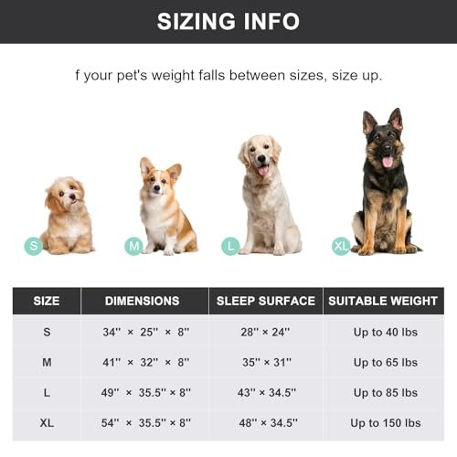 Large Cooling Dog Bed 50" Elevated Mesh Cot w/ Non-Slip Outdoor Indoor Grey - Image 2