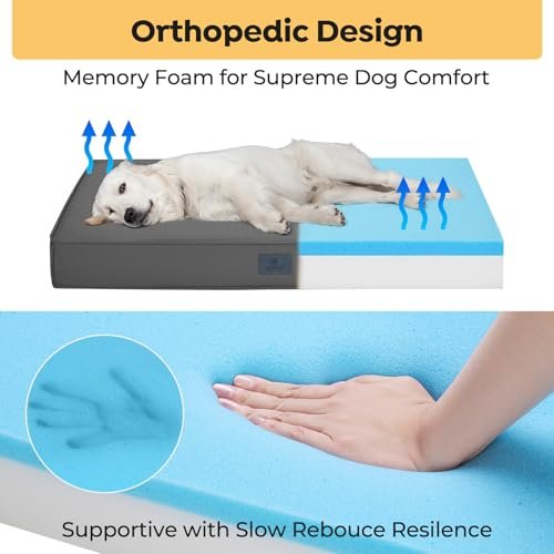 Indestructible Dog Crate Bed: Waterproof Memory Foam Mattress for Large Dogs - Image 5