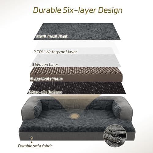 Orthopedic Large Dog Bed: Waterproof Memory Foam Pet Sofa w/ Washable Cover - Image 4