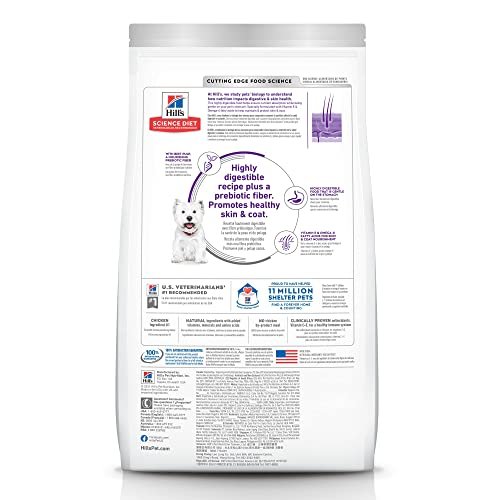 Hill's Science Diet Sensitive Stomach & Skin, Adult 1-6, Stomach & Skin Sensitivity Support, Small Kibble, Dry Dog Food, Chicken Recipe, 4 lb Bag