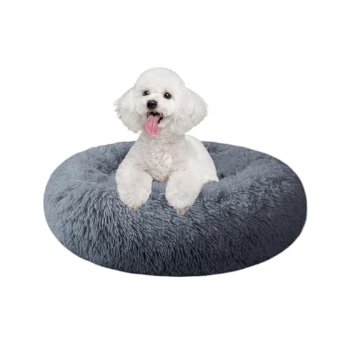 Nisrada Dog Bed for Small Medium Large Dogs, 20 inch Calming , Washable-Round Cozy Soft Pet Bed for Puppy and Kitten with Slip-Resistant Bottom
