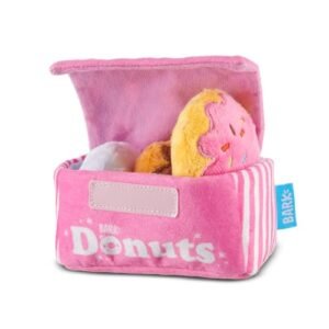 Barkbox Dog Toys – Barker’s Dozen Donuts Plush 4 in 1 Multi Part Interactive Dog Toy for Dogs & Puppies – Small