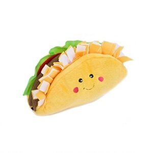 ZippyPaws NomNomz - Dog Squeaky Toys to Keep Them Busy, Funny Food Plush for Small & Medium Dogs, Cute Stuffed Puppy Toy, Pet Products, Gift for Dogs of All Breeds, Soft and Cuddly - Taco